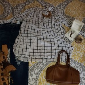 White/Black Long Sleeve Tunic Shirt